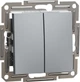 Кнопка двойная Schneider Electric Asfora самозажимная Сталь (EPH1100162) - изображение 1