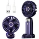 Ручной вентилятор с подставкой для телефона, Mini fan XL-880, Синий / Портативный вентилятор / Мини вентилятор - изображение 1
