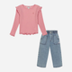 Детский комплект (лонгслив + джинсы) для девочки Calvin Klein 592549271 104 см Розовый/Голубой (1159823667) - изображение 1