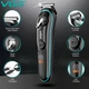 Аккумуляторный триммер для стрижки волос и бороды с USB и LED-дисплеем VGR V-075 Pro Черный + Масло для лезвий - изображение 2