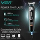 Аккумуляторный триммер для стрижки волос и бороды с USB и LED-дисплеем VGR V-075 Pro Черный + Масло для лезвий - изображение 3