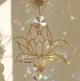 Подвесной ловец солнца / солнцелов Lotus декоративная светоотражающая подвеска - ловец света с лотосом и искусственными кристаллами, золотистый (99161946) - изображение 3