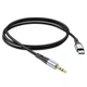 Аудіокабель HOCO UPA22 3.5mm to Type-C silicone digital audio conversion cable 1м Black (6931474769497) - зображення 2