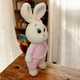 М'яка іграшка handmade Зайчик 36 см молочно-рожевий в'язаний гачком амігурумі - зображення 4