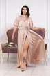 Вечернее длинное платье на короткий рукав FashionYouWant L бежевый 43372395 - изображение 6