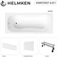 Ванна акриловая Helmken Edelva 160x70 см (8R5155527F) комплект 4 в 1: прямоугольная ванна, ножки, Белая фронтальная и боковая панель - изображение 2