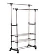 Вішак-стійка для одягу з полицями для взуття Triple Stand Hanger 160 х 80 метал сріблястий - зображення 3