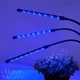 Фитолампа для растений тройная светодиодная LED с таймером 15Вт, настольная лампа для роста и цветения комнатных и тепличных растений на 3 ветки с клипсой-зажимом и USB питанием, красный, синий, фиолетовый свет Черная F-33 - изображение 5