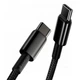 Кабель Baseus Tungsten Gold Fast Charging Type-C to Type-C 100W (2m) Black (CATWJ-A01) - зображення 5
