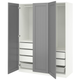 Шафа PAX 150x60x201 см IKEA 695.638.13 сірий/білий - зображення 1