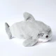 Пенал в корейском стиле Cute Shark акула серый мягкий вместительный для школы и канцелярии - изображение 4