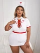 Костюм откровенный женский медсестра белый Size+ XXL - изображение 2