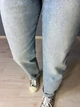 Джинсы женские Dicesil 9160 Mom jeans comfort высокая талия стрейчевые цветной ремень 32 светло голубые - изображение 7