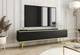 Тумба под ТВ Perfect Home Оро / Oro RTV175 3-дверная с золотыми ножками Черный - изображение 1