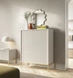 Комод високий Perfect Home Nova K104 125x104x39 см, 2-дверний, золоті ніжки Кашемір (000012377313) - зображення 4