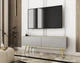 Тумба под ТВ Perfect Home Оро / Oro RTV135 2-дверная с золотыми ножками Серый - изображение 1