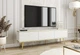 Тумба под ТВ Perfect Home Оро / Oro RTV175 MDF 3-дверная с золотыми ножками Белый - изображение 1