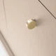 Комод высокий Perfect Home Моно / Mono MK104 4-дверный с золотыми ножками Беж песочный - изображение 4