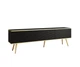 Тумба под ТВ Perfect Home Оро / Oro RTV175 MDF 3-дверная с золотыми ножками Черный - изображение 2