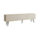 Тумба под ТВ Perfect Home Оро / Oro RTV175 MDF 3-дверная с черными ножками Бежевый - изображение 2