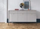 Комод Perfect Home Nova KSZ154 83x154x39 см, 3-дверний, 3 шухляди, чорні ніжки Сірий (000012376889) - зображення 5