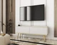 Тумба под ТВ Perfect Home Оро / Oro RTV135 2-дверная с золотыми ножками Белый - изображение 1