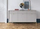 Комод Perfect Home Nova KSZ154 83x154x39 см, 3-дверний, 3 шухляди, золоті ніжки Сірий (000012376887) - зображення 3