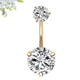 Банан для пирсингу пупка золотистий 10х1.6х5/10 CZ Сталь 316L Mr.Piercing - изображение 1