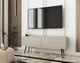 Тумба под ТВ Perfect Home Оро / Oro RTV135 MDF 2-дверная с черными ножками Бежевый - изображение 1