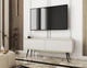 Тумба под ТВ Perfect Home Оро / Oro RTV135 2-дверная с черными ножками Белый - изображение 1