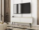 Тумба под ТВ Perfect Home Оро / Oro RTV135 MDF 2-дверная с черными ножками Белый - изображение 1