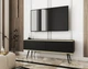 Тумба под ТВ Perfect Home Оро / Oro RTV135 MDF 2-дверная с черными ножками Черный - изображение 1