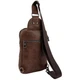 Сумка слінг через плече шкіряна чоловіча Tiding Bag 9801C Коричнева - зображення 6