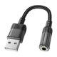 Перехідник Aux Hoco LS37 Spirit 2in1 transparent external sound card USB to 3.5mm Gray - зображення 1