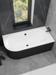 Ванна акриловая Helmken Marbella Lux 170x75 см (80239365AA) комплект 3 в 1: правосторонняя ванна, ножки, Черная фронтальная панель - изображение 14