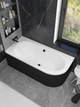 Ванна акриловая Helmken Marbella Lux 160x75 см (77387F9M65) комплект 3 в 1: левосторонняя ванна, ножки, Черная фронтальная панель - изображение 9