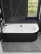 Ванна акриловая Helmken Marbella Lux 160x75 см (77387F9M65) комплект 3 в 1: левосторонняя ванна, ножки, Черная фронтальная панель - изображение 10