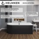 Ванна акриловая Helmken Marbella Lux 180x80 см (0629968V1X) комплект 3 в 1: правосторонняя ванна, ножки, Черный подголовник - изображение 3