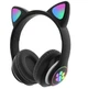 Беспроводные наушники MDR CAT VZV-23M с кошачьими ушками Bluetooth с подсветкой Черные - изображение 2