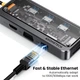 Док-станція Asometech 10-в-1 (PD 100W, 3×USB 3.0 5 Гбіт/с, LAN 1 Гбіт/с, SD/TF, VGA 1080p, HDMI 4K, 3.5 мм аудіо) - зображення 2