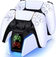 Зарядное устройство для джойстика DualSense PS5 BebonCool FC300 Док Станция с LED для PlayStation 5 PS 5 Edge Белый - изображение 1