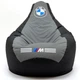 Крісло мішок Elegant 140 см х 100 см чорний + сірий BMW + подушечка Flex Oksford - изображение 2