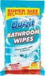 Серветки для збирання ванної Duzzit Bathroom Wipes for Sinks, Showers&Baths для раковини змішувачів плитки 50шт - зображення 1