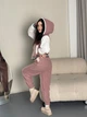 Бомбер женский, полар флис, плотность 420, пыльно розовый с молочным, L-XL - изображение 5