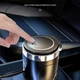 Автомобильная пепельница с крышкой LED подсветкой, портативная, съемная Черная - изображение 2
