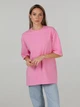 Футболка хлопковая оверсайз длинная женская Ray Oversize U0104W 2XL/3XL Розовая (RAY2000000027203) - изображение 4