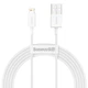 Кабель USB Baseus CALYS-C USB to Lightning 2.4A 2m Білий Data Cable Baseus Superior Series Lightning - зображення 1