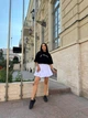 Женская легкая юбка мини белого цвета 31221 42/46 - изображение 2