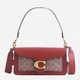 Сумка багет седло женская из натуральной кожи средняя Coach Signature Monogram BG-COA-20 Красная (193971591582) - изображение 1