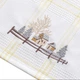 Полотенце вафельное Home Line. Желтая полоска, с вышивкой домики-45х70 - изображение 2